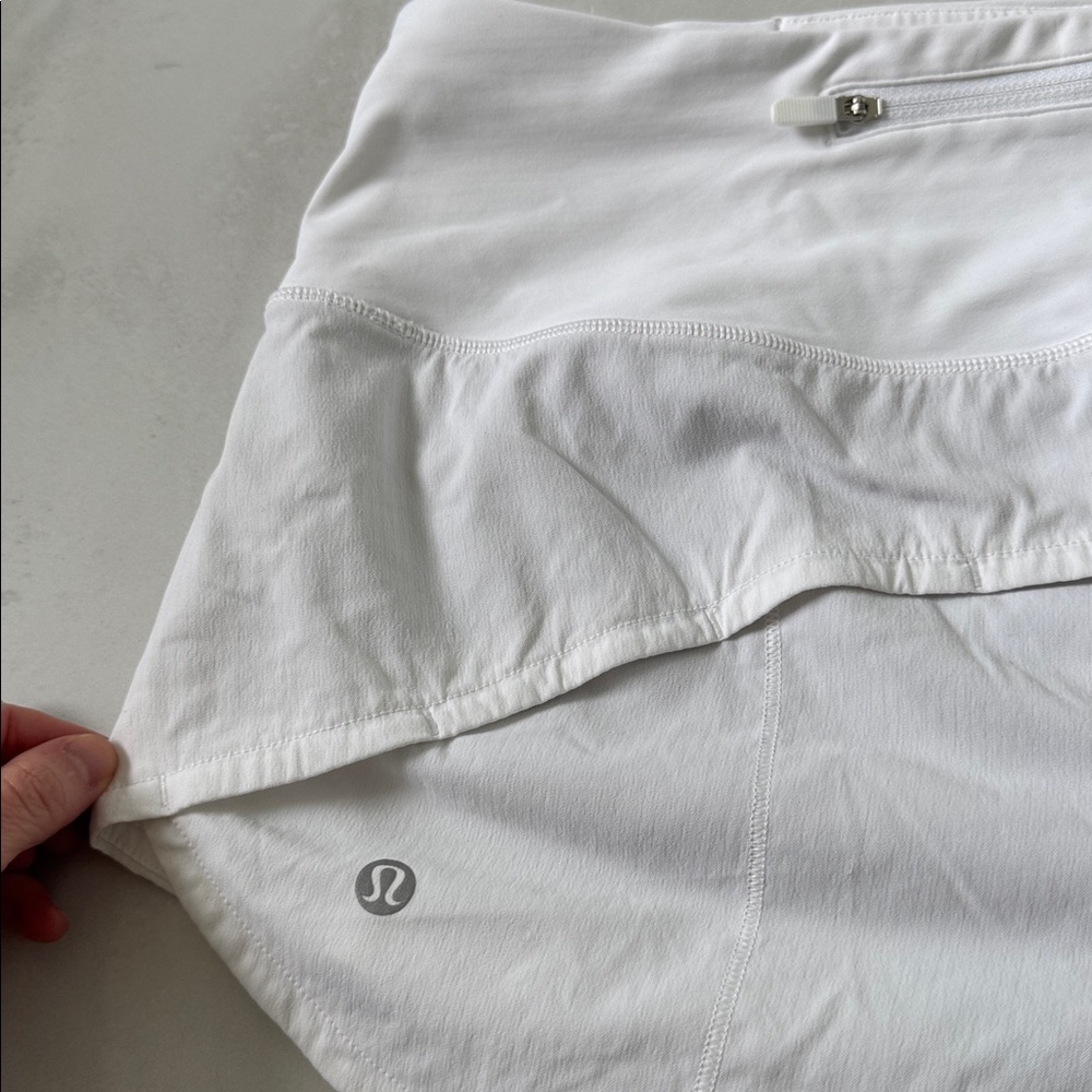 Lululemon high waisted white speed short